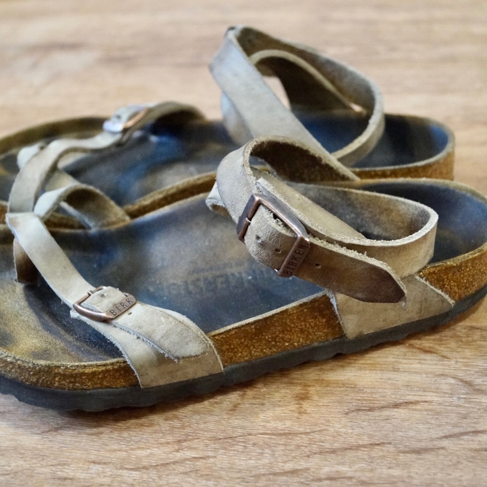 Birkenstock Yara Leather Sandals Tan Ankle Strap Size 35 EU Women - Picture 3 of 8